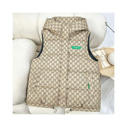 Women's Puffer Vest Zip Up Sleeveless Winter Padded Gilet Coats with Hood