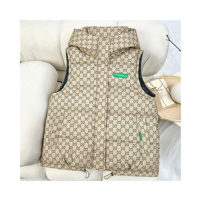 Women's Puffer Vest Zip Up Sleeveless Winter Padded Gilet Coats with Hood