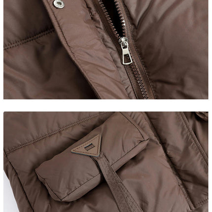 Womens Cropped Puffer Vest Stand Collar Sleeveless Padded Gilet Coats