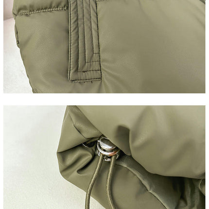 Womens Cropped Puffer Vest Stand Collar Sleeveless Gilet Padded Jacket