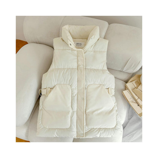 Puffer Vest for Women Sleeveless Stand Collar Zip Up Padded Winter Jacket Coat