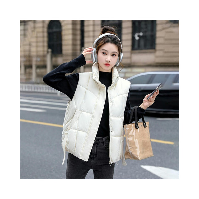 Puffer Vest for Women Sleeveless Winter Outerwear Warm Puffer Stand Collar Coats