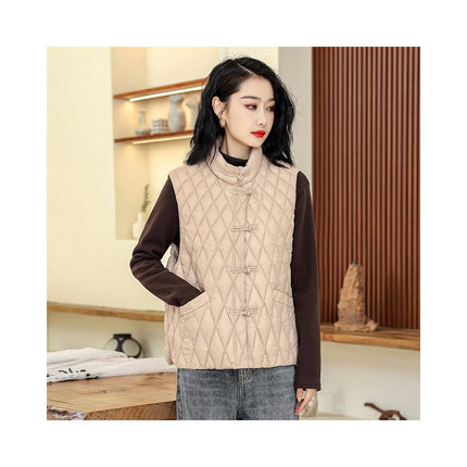 Women's Quilted Puffer Vest Lightweight Sleeveless Stand Collar Jackets Warm Gilet