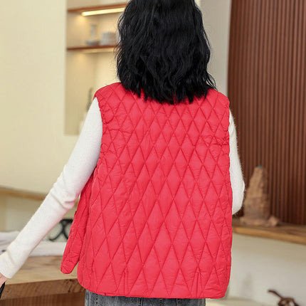 Women's Quilted Puffer Vest Lightweight Sleeveless Stand Collar Jackets Warm Gilet