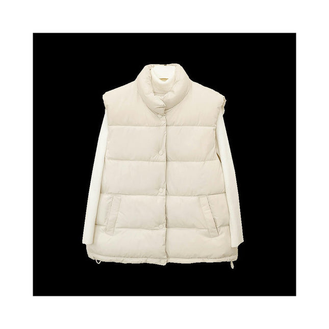 Womens Quilted Puffer Vest Padded Warm Winter Jacket Stand Collar Gilet