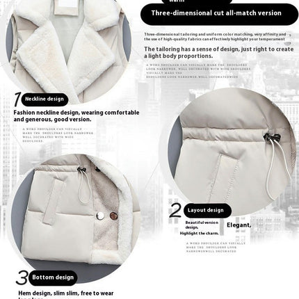 Women's Fleece Puffer Vest Sleeveless Winter Warm Puffer Jacket Outerwear