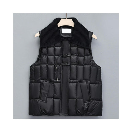 Women's Winter Puffer Vest Quilted Zip Up Padded Gilet Coat with Pockets