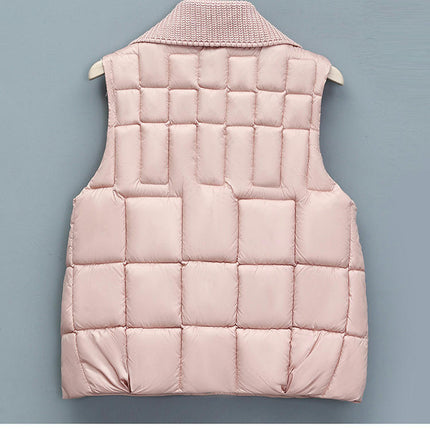 Women's Winter Puffer Vest Quilted Zip Up Padded Gilet Coat with Pockets