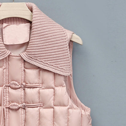 Women's Winter Puffer Vest Quilted Zip Up Padded Gilet Coat with Pockets