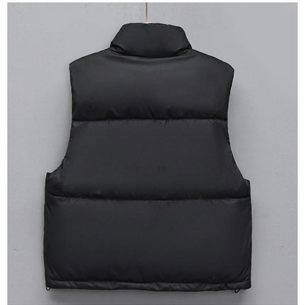 Women's Padded Puffer Vest Stand Collar Zip Up Sleeveless Jacket