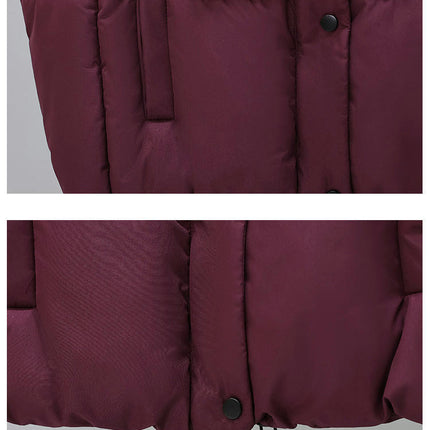 Women's Winter Crop Sleeveless Warm Outerwear Puffer Vest Padded Gilet