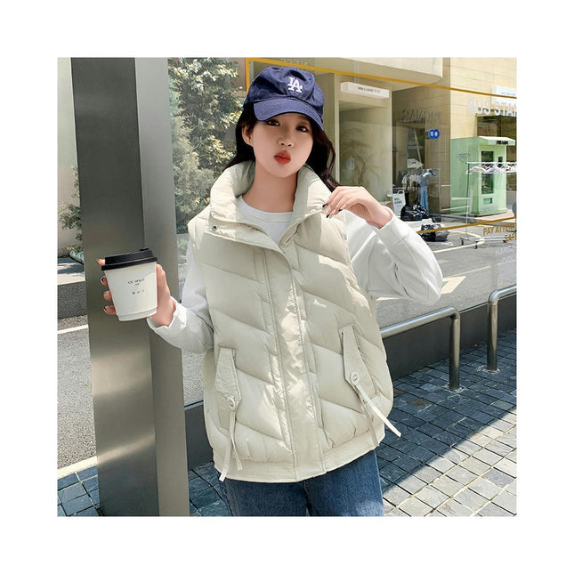 Puffer Vest Women Sleeveless Zip Up Outerwear Warm Winter Jackets Coats