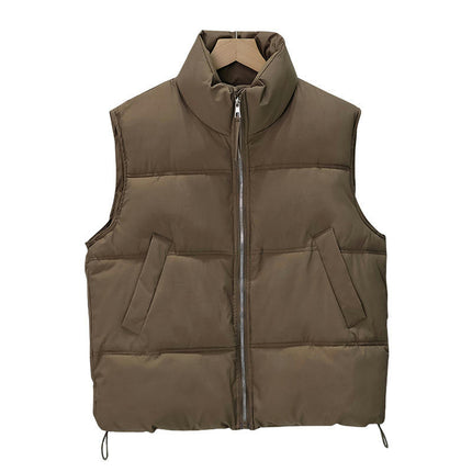 Womens Puffer Vest Zip Up Sleeveless Warm Outerwear Padded Gilet Winter Waistcoat