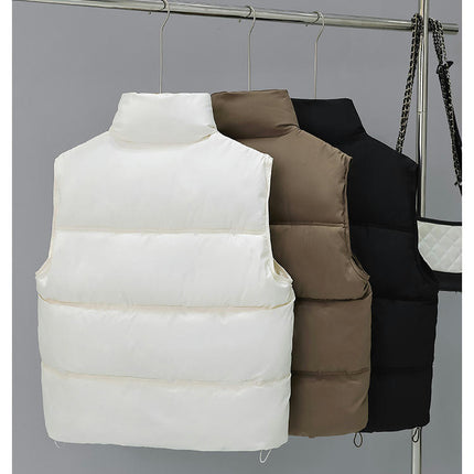 Womens Puffer Vest Zip Up Sleeveless Warm Outerwear Padded Gilet Winter Waistcoat