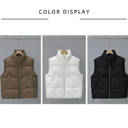 Womens Puffer Vest Zip Up Sleeveless Warm Outerwear Padded Gilet Winter Waistcoat