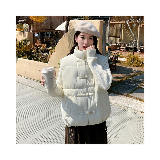 Puffer Vest Women Winter Stand Collar Sleeveless Jackets Padded Coats