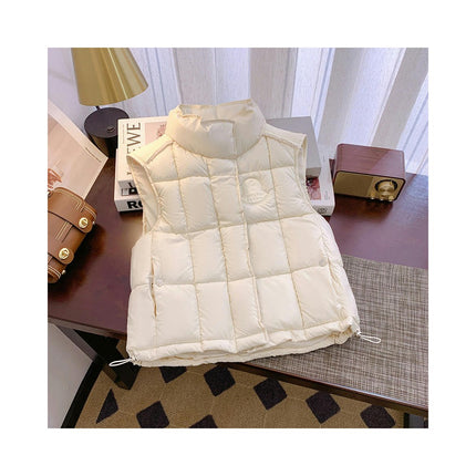 Puffer Vest Women Winter Zip Up Sleeveless Stand Collar Outerwear Warm Jacket Coat
