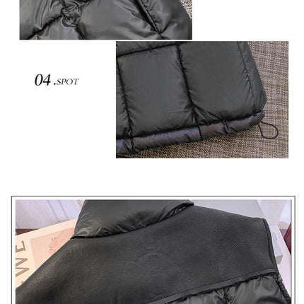 Puffer Vest Women Winter Zip Up Sleeveless Stand Collar Outerwear Warm Jacket Coat