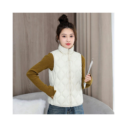 Womens Sleeveless Puffer Vest Zip Up Outerwear Warm Winter Jackets Coats