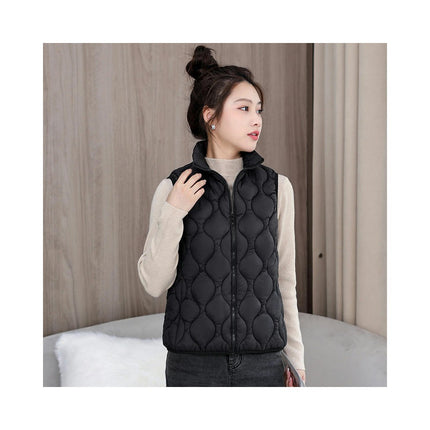 Womens Sleeveless Puffer Vest Zip Up Outerwear Warm Winter Jackets Coats