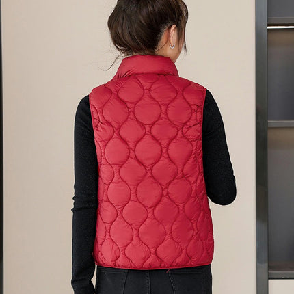 Womens Sleeveless Puffer Vest Zip Up Outerwear Warm Winter Jackets Coats