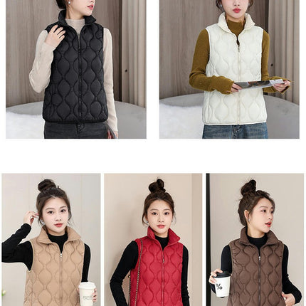 Womens Sleeveless Puffer Vest Zip Up Outerwear Warm Winter Jackets Coats