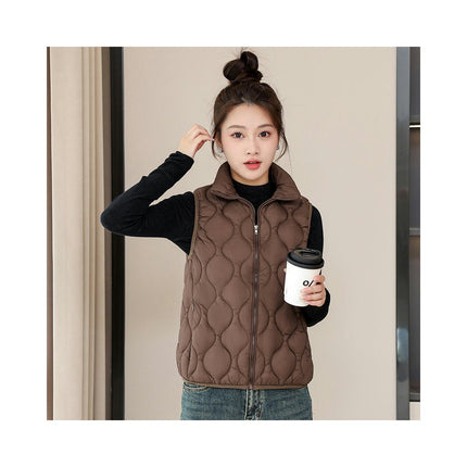 Womens Sleeveless Puffer Vest Zip Up Outerwear Warm Winter Jackets Coats