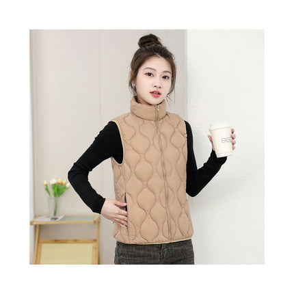 Womens Sleeveless Puffer Vest Zip Up Outerwear Warm Winter Jackets Coats
