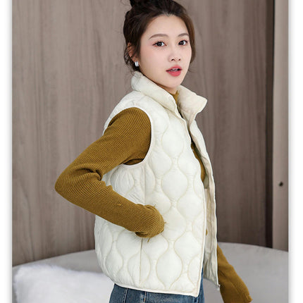 Womens Sleeveless Puffer Vest Zip Up Outerwear Warm Winter Jackets Coats