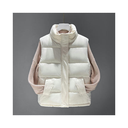 Women's Puffer Vests Sleeveless Winter Stand Collar Jacket Padded Gilet