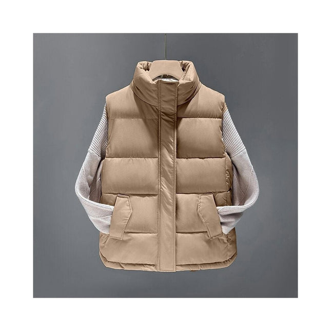 Women's Puffer Vests Sleeveless Winter Stand Collar Jacket Padded Gilet