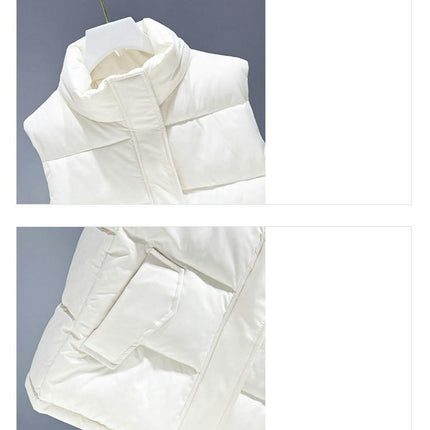 Women's Puffer Vests Sleeveless Winter Stand Collar Jacket Padded Gilet