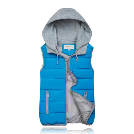 Women's Warm Vest Outerwear Puffer Sleeveless Vest With Detachable Hood