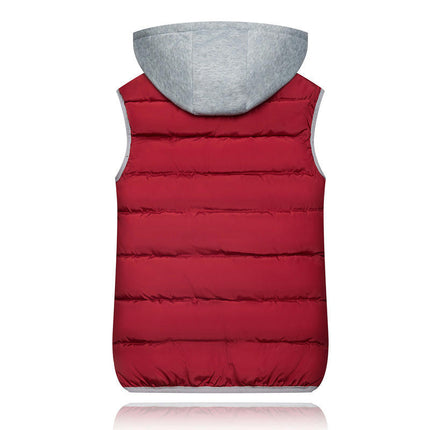 Women's Warm Vest Outerwear Puffer Sleeveless Vest With Detachable Hood