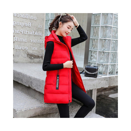 Women's Hooded Down Vest Full-Zip Sleeveless Puffer Vest Coats Jacket