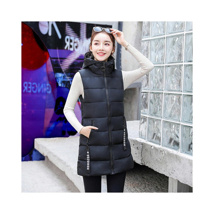 Women's Hooded Down Vest Full-Zip Sleeveless Puffer Vest Coats Jacket