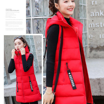Women's Hooded Down Vest Full-Zip Sleeveless Puffer Vest Coats Jacket
