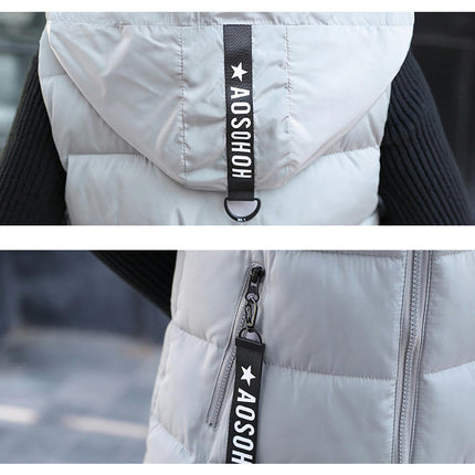 Women's Hooded Down Vest Full-Zip Sleeveless Puffer Vest Coats Jacket
