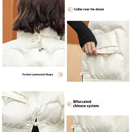 Women Stand Collar Gilet Zip Vest Sleeveless Winter Down Jackets Warm Vests Outerwear