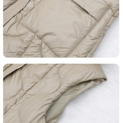 Women's Long Puffer Vest Sleeveless Full-Zip Jacket Coats with Hood