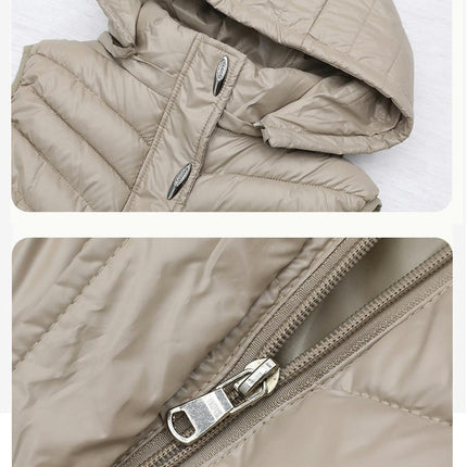 Women's Long Puffer Vest Winter Hooded Sleeveless Quilted Vest Jacket
