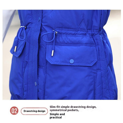 Women Quilted Sleeveless Jacket Vest Hooded Thick Long Coat Winter Warm Outwear