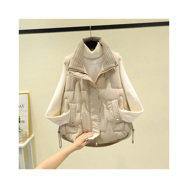 Women's Zip Up Puffer Vest Stand Collar Sleeveless Gilet with Pockets