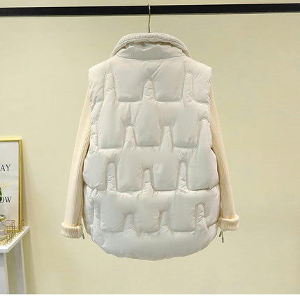 Women's Zip Up Puffer Vest Stand Collar Sleeveless Gilet with Pockets