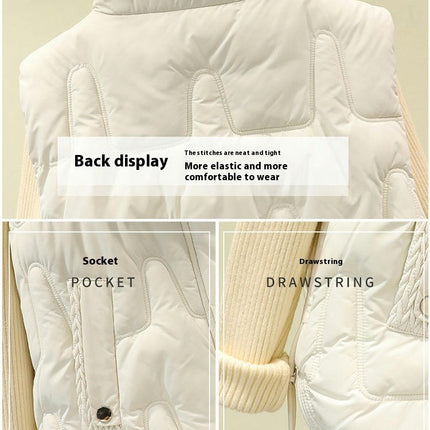 Women's Zip Up Puffer Vest Stand Collar Sleeveless Gilet with Pockets