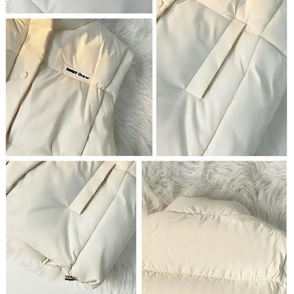 Womens Puffer Vest Stand Collar Zip Up Sleeveless Gilet Coat with Pockets