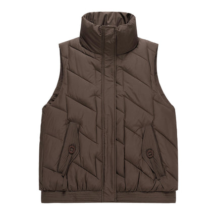 Women's Winter Warm Vest Sleeveless Zip Up Stand Collar Puffer Vest Gilet