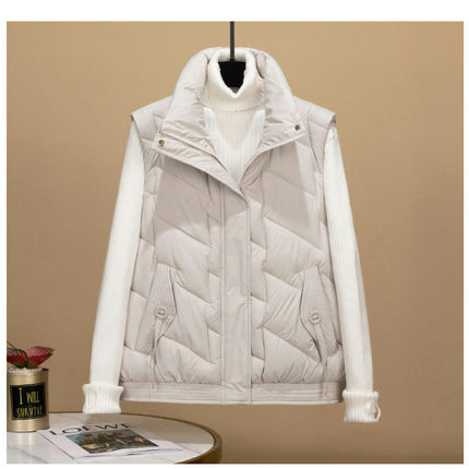 Women's Winter Warm Vest Sleeveless Zip Up Stand Collar Puffer Vest Gilet