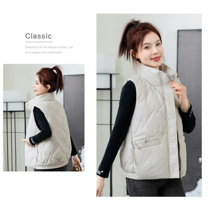 Womens Zip Up Puffer Vest Stand Collar Sleeveless Gilet Jacket