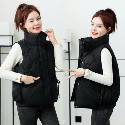 Womens Zip Up Puffer Vest Stand Collar Sleeveless Gilet Jacket
